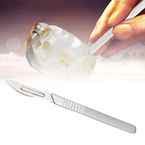 10pcs Blades Knife Scalpel Carving Engraving Sculpture Cutting Phone Cutter(Color:Silver) - Thumbnail 6