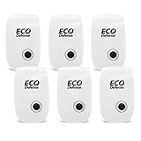 Eco Defense Ultrasonic Pest Repeller - 6 Pack - Repels Mice, Rats, Roaches, Spiders, & Other Insects - Home Pest Control Solution
