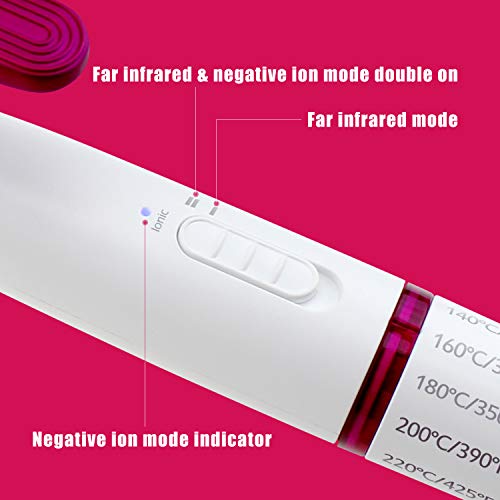 Efflemour Infrared Ionic Curling Iron 1.25 Inch with 6 Heat Settings, Variable Frequency Thermostatic Tech, Dual-Voltage Anti-Scald Hair Curler (110-240V, 280F-450F)