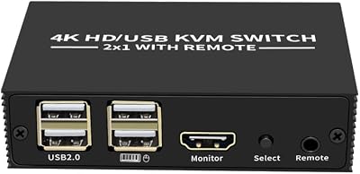 XYKJOBC 4K HD USB KVM Switcher 2 In 1 Out HDMI Type-C Share Monitor Printer