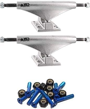 Theeve CSX Hollow Raw Skateboard Trucks - 5.25" Hanger 8.0" Axle with 1" Dark Blue Hardware