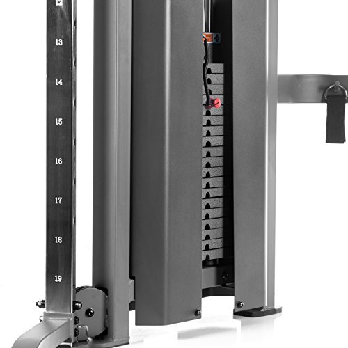 XMark-Functional-Trainer-Cable-Machine-with-Dual-200-lb-Weight-Stacks-19-Adjustments-and-Accessory-Package-XM-7626-Gray
