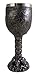 Metallic Finish Grinning Skull Wine Goblet with Stainless Steel Liner, 5 Ounce