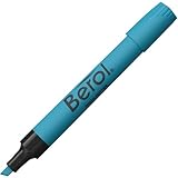 Berol Highlighter - Broad, Narrow Marker Point Type - Chisel Marker Point Style - Blue Ink - Blue Barrel - 12 / Dozen