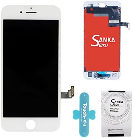 SANKA LCD Screen Digitizer Display Retina 3D Touch Screen Replacement Glass Frame Assembly for iPhone 7, 4.7 inch- White (Repair Tools Kit Included)