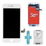 SANKA LCD Screen Digitizer Display Retina 3D Touch Screen Replacement Glass Frame Assembly for iPhone 7, 4.7 inch- White (Repair Tools Kit Included)