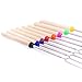 MOSKILA LT-Tech Marshmallow Roasting Sticks- BBQ Extendable forks-32-Inch Telescopic Sticks with Wooden Handle for Outdoor Barbecue Grill and Campfire Pit 8Pack