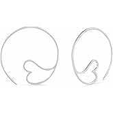 Boma Jewelry Sterling Silver Amore Heart Pull Through Hoop Earrings
