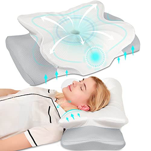 Pulatree Cervical Pillow for Neck Pain Relief, Odorless Contour Memory