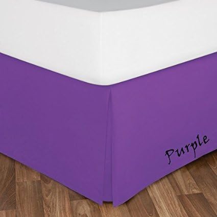 New Collection 1-PC Tailor Made Good Fitting Bed Skirt Purple -Pattern Solid Drop Length 18" Inches ) in King Sizes &amp; 450 Thread -Choose Colors 100% Egyptian Cotton By American Sheets