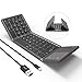 Foldable Bluetooth Keyboard, Jelly Comb B003B Dual Mode USB Wired & Bluetooth Keyboard with Touchpad Rechargeable for Windows Android Tablet Smartphone Surface and More-Updated (Dark Gray)