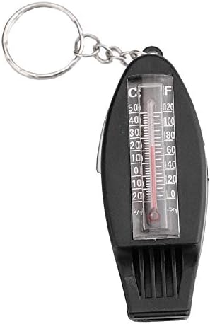 VHLL New Outdoor Multifunction Various Combinations Tool 4IN1 Compass Thermometer Whistle Travel Magnifier Versatile with Keychain HR NEW