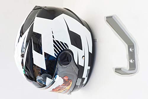 ï¼ˆPack of 2ï¼‰Motorcycle Helmet Holder, Jacket Hanger, Motorbike Wall Mount Display Rack Hoookï¼ŒWall Mounted Equestrian Helmet Storage Rackï¼ŒSTAINLESS STEELï¼Œwith mounting screwsï¼ˆno Helmetï¼‰