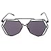 ABC® Twin-Beams Geometry Design Women Metal Frame Mirror Sunglasses Cat Eye Glasses (Black, 0.5)