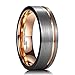 King Will Loop Tungsten Carbide Wedding Ring 7mm/8mm Rose Gold/Gold Line Grooved Flat/Dome Style