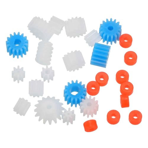 MECCANIXITY Plastic Spindle Gear Set Small Motor Gears Kit Module 0.5 Outer Diameter 5mm/7mm/8.4mm/10mm for DC Motor DIY Accessories Model Toys RC Car Robot Pack of 26