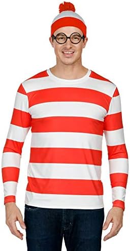 Arvilhill Men's Halloween Costume Cosplay Striped Long Sleeve T Shirt