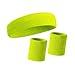 HOTER Thick Solid Color Sweatband Set (1 Headband + 2 Wristbands)