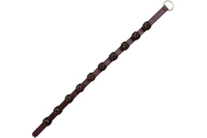 RUSTIC RED DOOR CO. Hanging Sleigh Bells for Door–Shopkeepers Bell Over The Door-Vintage Finish Rustic Door Hanging Bell on Brown Leather Strap-Multi-Purpose Jingle Bell Door Christmas Sleigh Bells