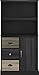 Ameriwood Home Mercer Storage Bookcase with Multicolored Door and Drawer Fronts, Black