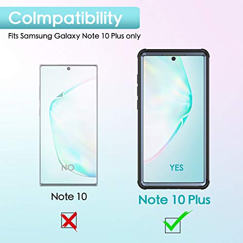 FITFORT Samsung Galaxy Note 10 Plus Case Full Body Rugged Heavy Duty Clear Bumper Case with Free Screen Protector, Shock Drop Proof Protective Case Compatible with Galaxy Note 10+ Plus (2019) - Thumbnail 2