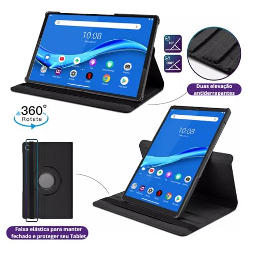 Capa Case Para Tablet Compátivel Samsung Galaxy Tab A11 + Plus Giratória 360° + Caneta Touch + Película Paperlike Premium