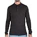MERIWOOL Mens Base Layer Merino Wool Heavyweight Henley Sweater Thermal Shirt Charcoal Gray