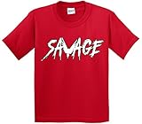 New Way 788 - Youth T-Shirt Savage Maverick Logang Logan Paul Medium Red