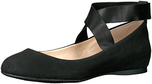 Jessica Simpson Women's Mandayss Ballet Flat, Black Perforated, 8 Medium US