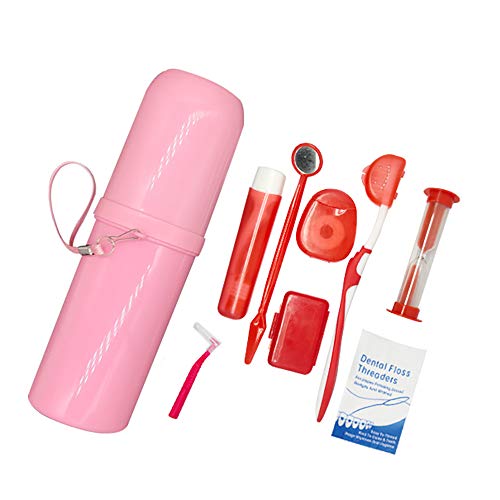 Transportable Case Orthodontic Care Package Orthodontic Toothbrush Package for Braces for Orthodontic Affected person Journey Oral Care Package Dental Journey Package Interdental Brush Dental Wax Dental Floss (8 Pcs/Pack)-Purple