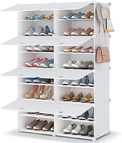 HOMIDEC Shoe Rack, Tier Shoe Storage Cabinet 28 Pair Plastic