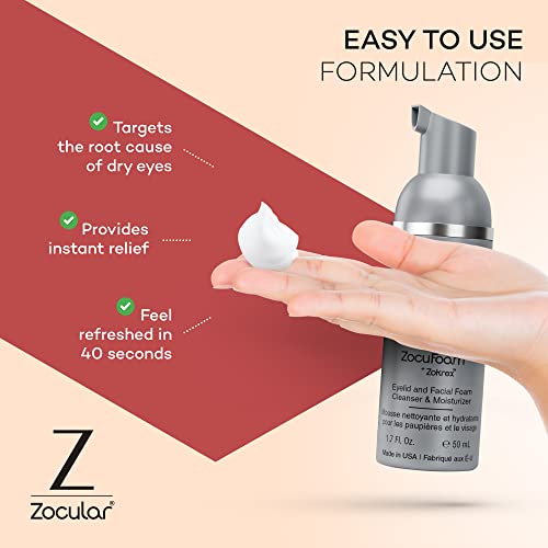 Zocular ZocuFoam Foaming Eyelid Cleanser – Gentle pH-Balanced Cleansing Foam – 50 mL