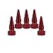 Senzeal 5X Spike Style Polished Aluminium Tyre Valve Caps for Car Bike Truck Red