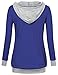 Timeson Women's V-Neck Long Sleeve Pullover Hoodies with Kangaroo Pocket