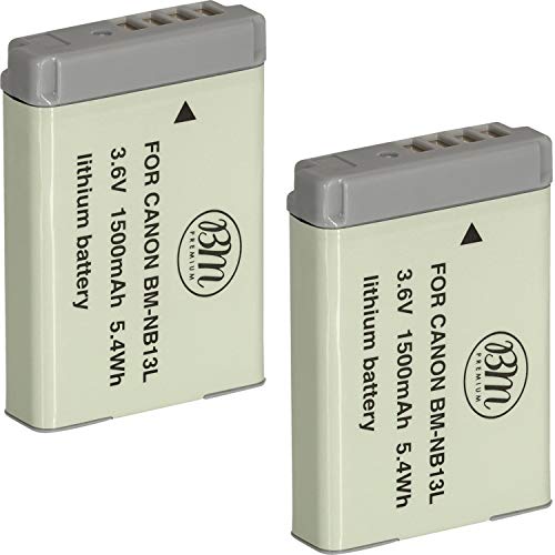 BM Premium 2-Pack of NB-13L Batteries for Canon PowerShot SX740 HS, G1 X Mark III, G5 X, G7 X, G7 X Mark II, G9 X, G9 X Mark II, SX620 HS, SX720 HS Digital Cameras