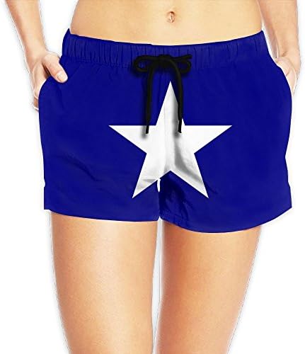 LiJixian Blue Flag Of The Confederate Women's Fashion Summer Beach Shorts Casual Short Pants Waistband Swimsuit Bottom
