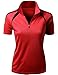 Womens Coolmax Sporty Fill Zipup Short sleeve Polo T-Shirt RED XXXL