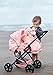 TRIOKID 2 in 1 Baby Deluxe Doll Pram ViViLIne Stroller Peach Pink Drawable Fabric Kids Toys with Doll Bassinet