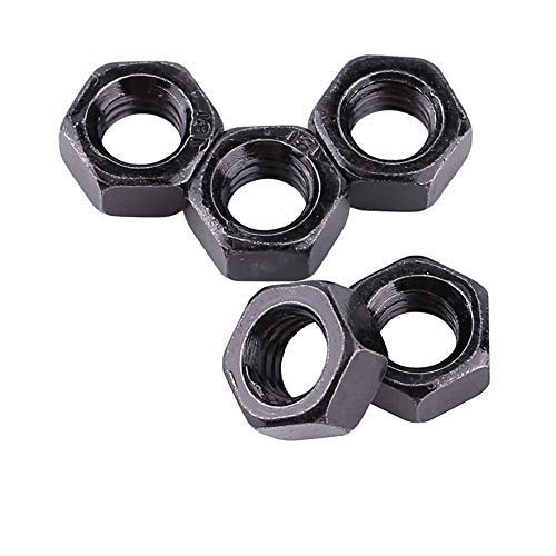 Hilitand 100Pcs/Set M2-M5 Metric Thread Hex Hexagonal Nuts Black Zinc Plated Carbon Steel Hex Nuts Kits for Machine Fastener(M3)