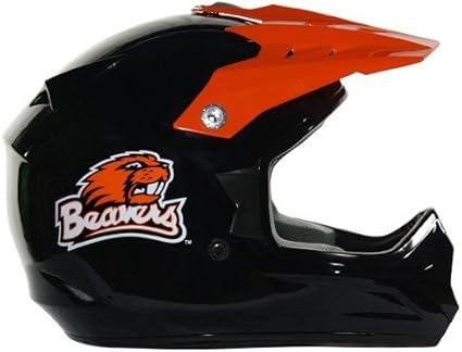 black and orange motocross helmet