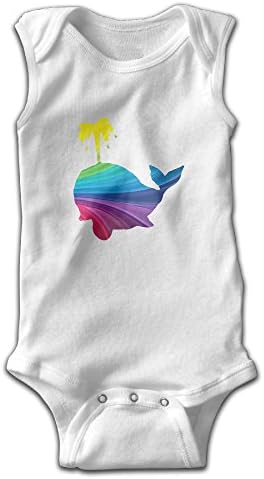 Rainbow Whale Baby Girls' Onesies Sleeveless Jumpsuit 12 Months