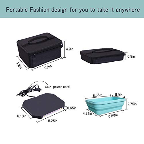 Triangle Power Personal Portable Oven, Electric Slow Cooker for Food,Mini Oven for Meals Reheat,Food Warmer with Lunch Bag,Collapsible Container Included(110V-Black)