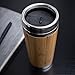 BAONUS Original Bamboo Stainless Steel Bottle Coffee Mug Insulated Bamboo Travel Tumbler Eco-friendly Tea Cup flask 16oz