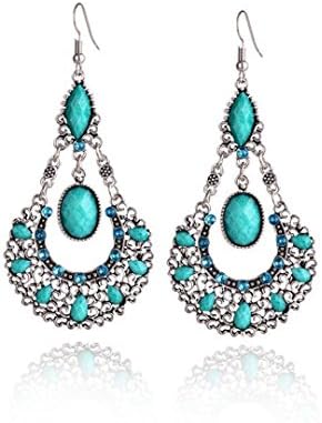 New Earrings Big Long Red/Blue Earrings For Women Pendantes Christmas Drop Dangling Crystal Earrings Jewelry Accessories blue