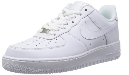 Nike mens air force 1 low white/white leather casual sh…