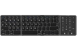 Tangxi Tri Fold Bluetooth Keyboard with Touchpad, Portable & Ultra Slim, Supports 3 Devices Simultaneously, Full Size Folding
