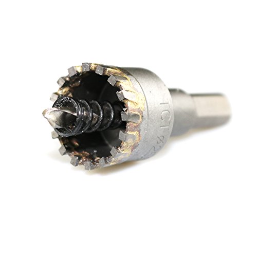 Meccion TCT Carbide Tips Metal Hole Saw Drill Bit, 3/8 Inch Shank Heavy Duty Multi-tooth Cutter for Sheet Metal, Alloy, Stainless Steel, iron, Wood (3/4" - 1 1/4"(19mm -32mm))