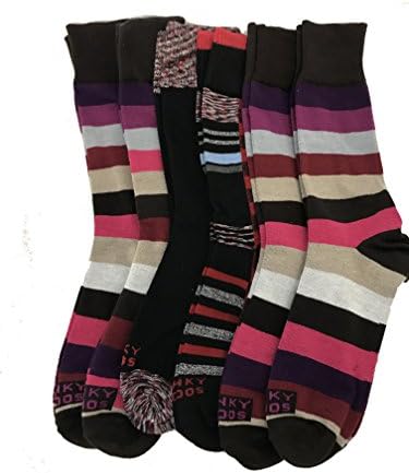 Funky Socks Mens Colored Socks with Assorted Patterns, 6 Pack