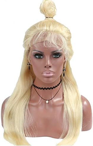 Fabwigs 613 Blonde Wigs Full Lace Wigs Human Hair Wigs 130% Density Silky Straight Preplucked With Baby Hair 100% Brazilian Human Remy Hair(14inch, Full Lace Wig)