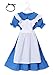 Child Alice in Wonderland Deluxe Alice Costume Dress Large (12-14) Blue,White